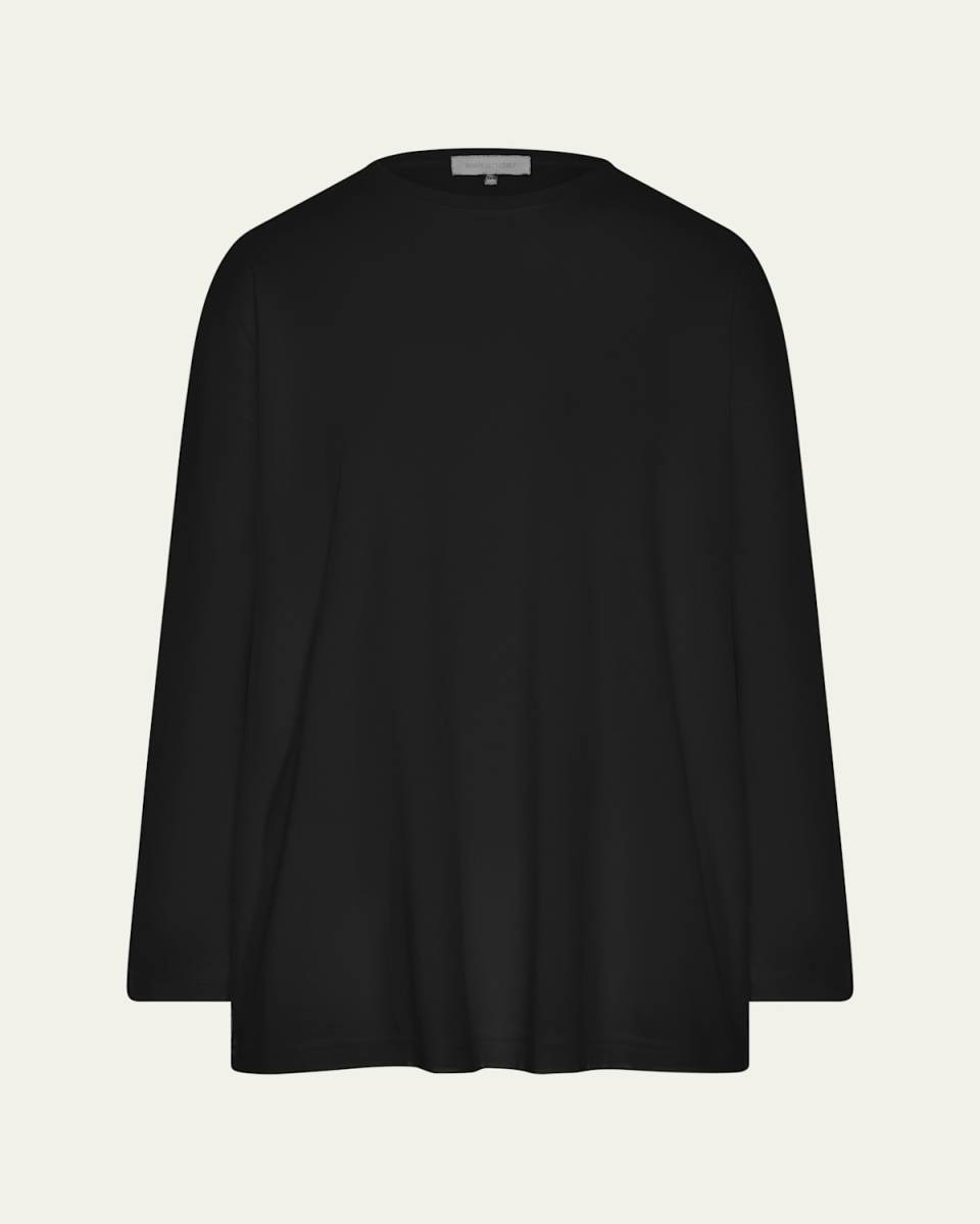 Long-Sleeve Smaller Round-Neck Top (Long Length)